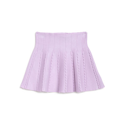 Girls Light Lilac Solid Skirt